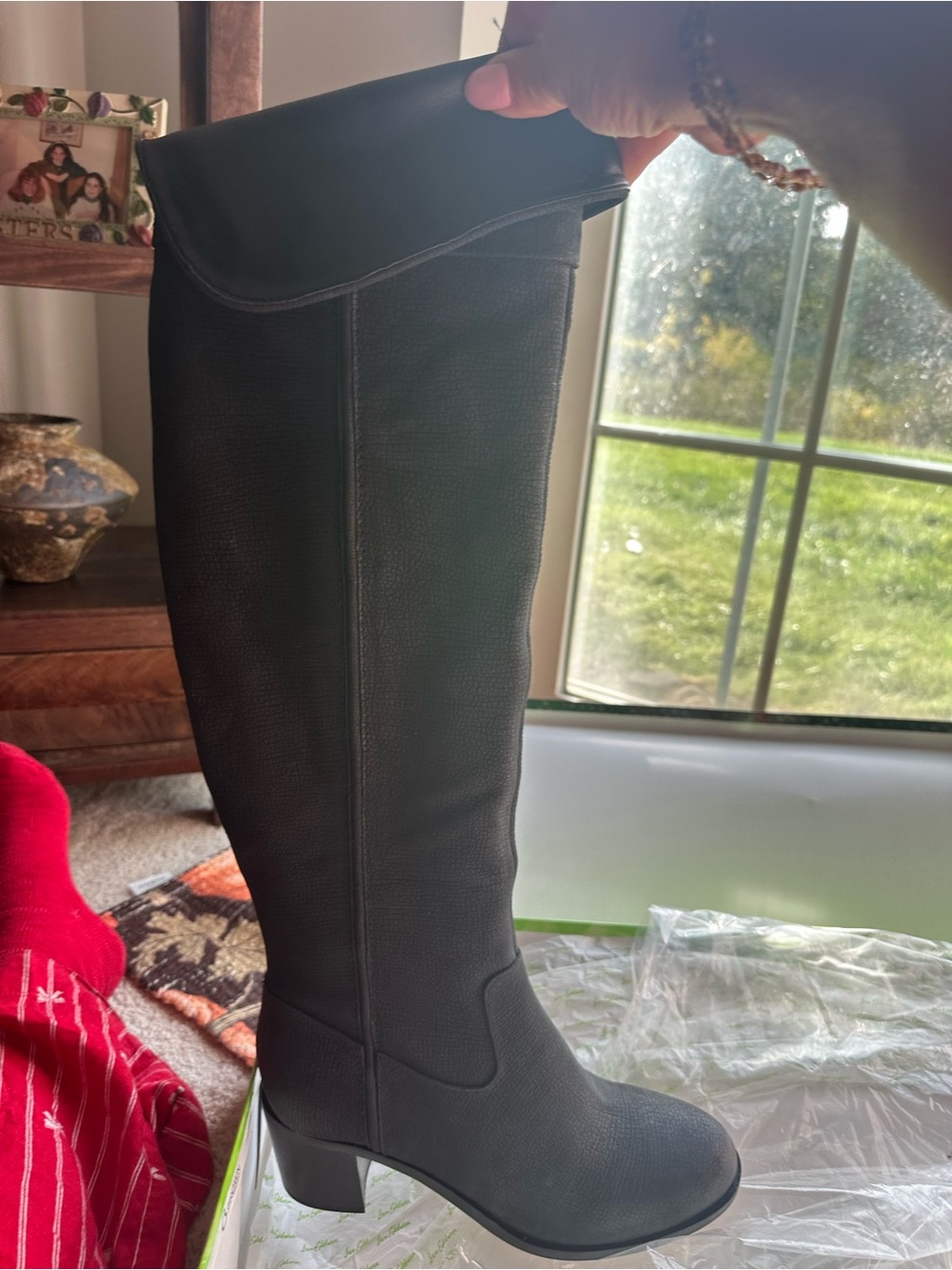 Sam Edelman Joplin Black Women's Tall Leather Riding Boots